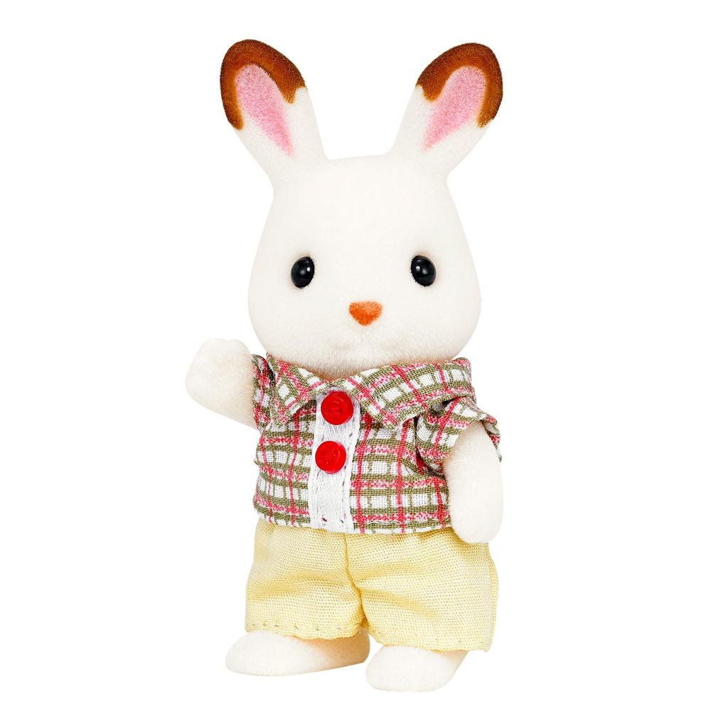 Sylvanian Families Doll Rabbit Family Chocolate Rabbit ST Mark Certified Toy Dollhouse for Ages 3 and Sylvanian Epoch [Chocolate Boy] U-63 Up,