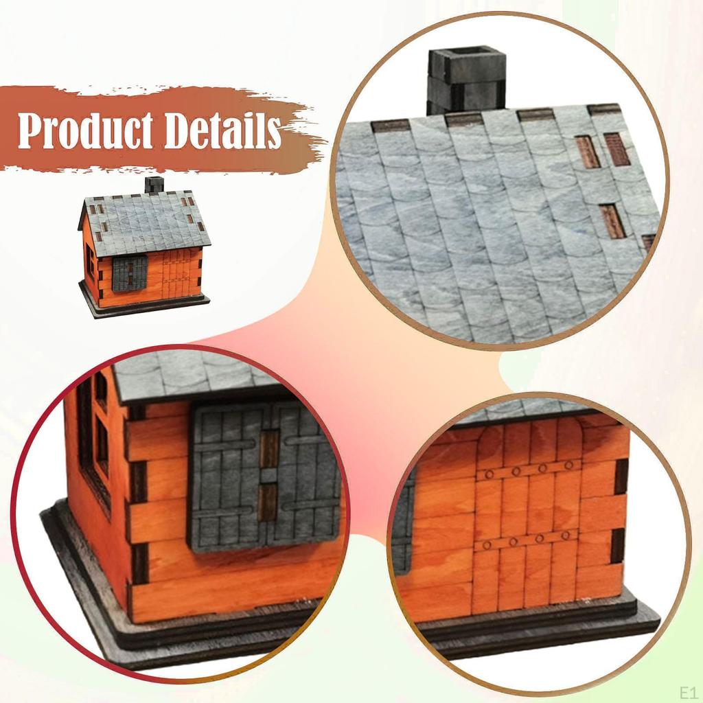 Puzzle Box Birthday Gift Storage Opening Wood Treasure Case for Party Favor Wooden Cabin 3D