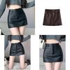 Streetwear Pu Mini Skirt With Zipper For Trendy Girls Spring