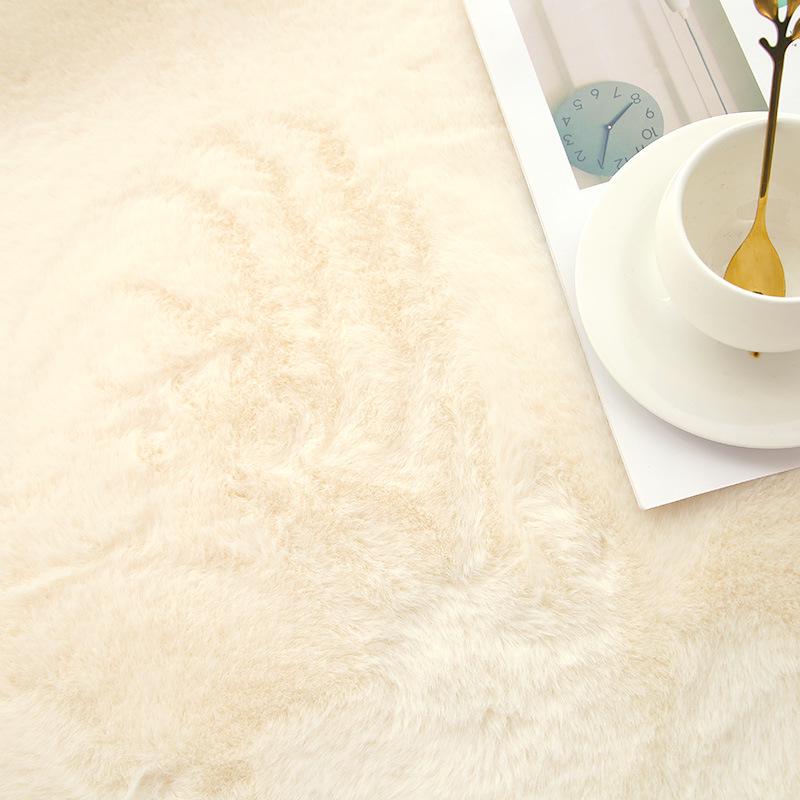 Плюшевый ковер из искусственного кроличьего меха для гостиной, спальни или эркерного окна – машинная стирка, толстый и с полным покрытием.
