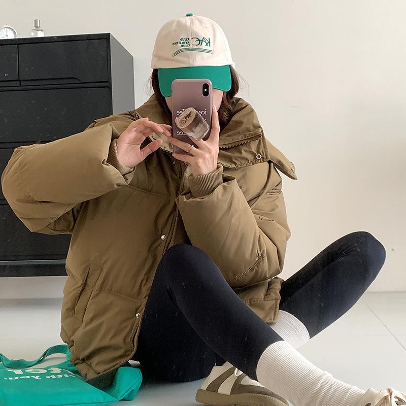 Теплое пальто с капюшоном для женщин, зимнее новое модное универсальное свободное хлопковое пальто для женщин, модное пальто для женщин