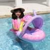 Baby Swimming Ring with Sunshade Pool Float Unicorn Inflatable Swimming Circle Baby Seat Swim Pool Toys Summer Party