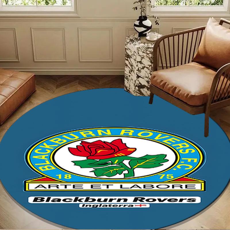 Blackburn Rovers Round mat, Anti-slip Circle Carpet Chair rug For livingroom,Bedroom, doormat home decor Gift Christmas Gifts
