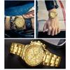 Top Brand Luxury Sport Watch For Men Quartz Chronograph Date Luminous Full Steel Wrist Watch