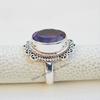 Oval Amethyst Ring, 925 Sterling Silver February Birthstone Boho Ring