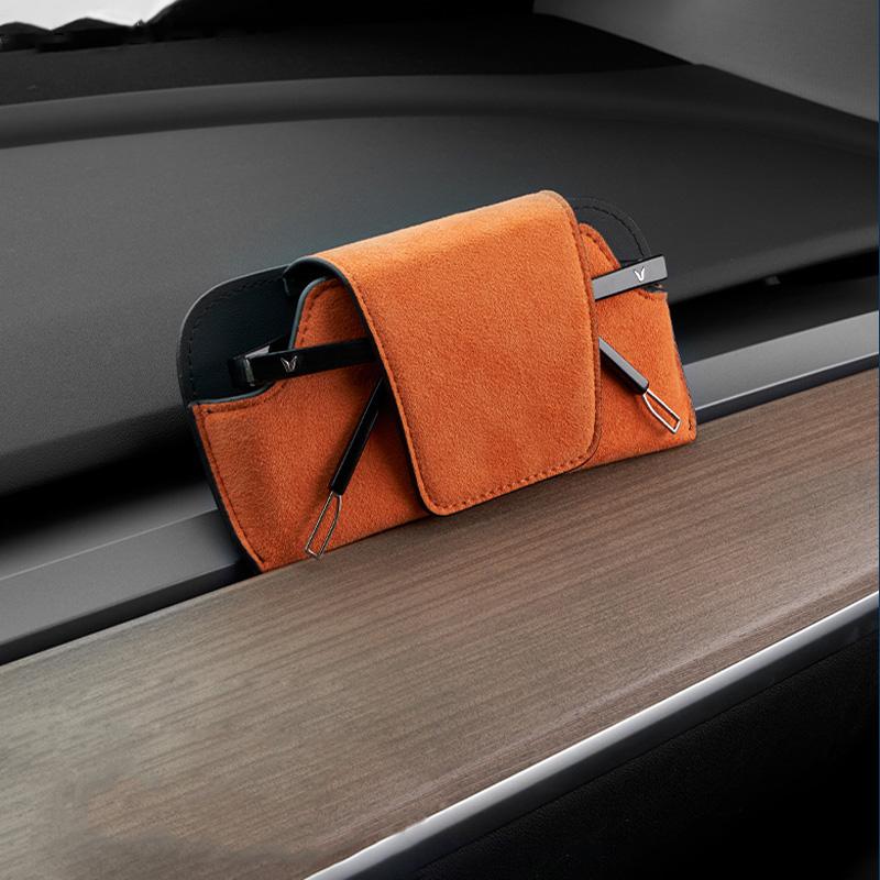 cxpzhg1 Car Sun Visor Glasses Holder Suede Wear-Resistant Sunglasses Protective Storage Case For Mitsubishi Lancer Outlander Pajero l200