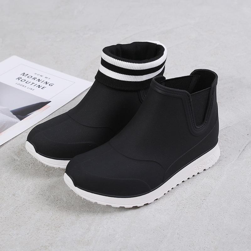 Fashion Rain Shoes for Lovers Rubber Shoe Platform Ankle Boots Autumn Winter Slip On Booties Boots for Men Waterproof Work Botas