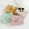 Cotton Hooded Baby Towel Poncho Anti-Pilling Plush Bath Cape Swaddle Blanket Ultra Absorbent Cartoon Cape for Newborn 0-12M