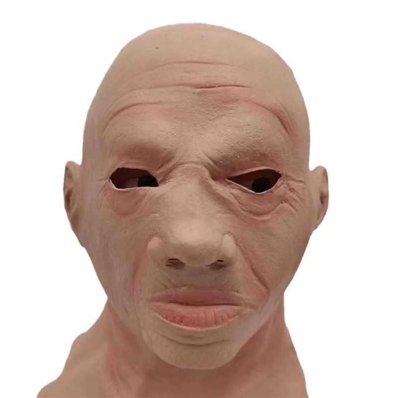 Hot-selling Halloween bald old man mask, a funny prop for April Fool's Day, featuring a scary old man's head