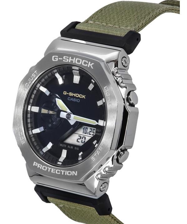 Casio G-Shock Utility Metal Collection Аналоговый цифровой тканевый ремешок Кварцевые мужские часы с черным циферблатом GM-2100C-5A 200M