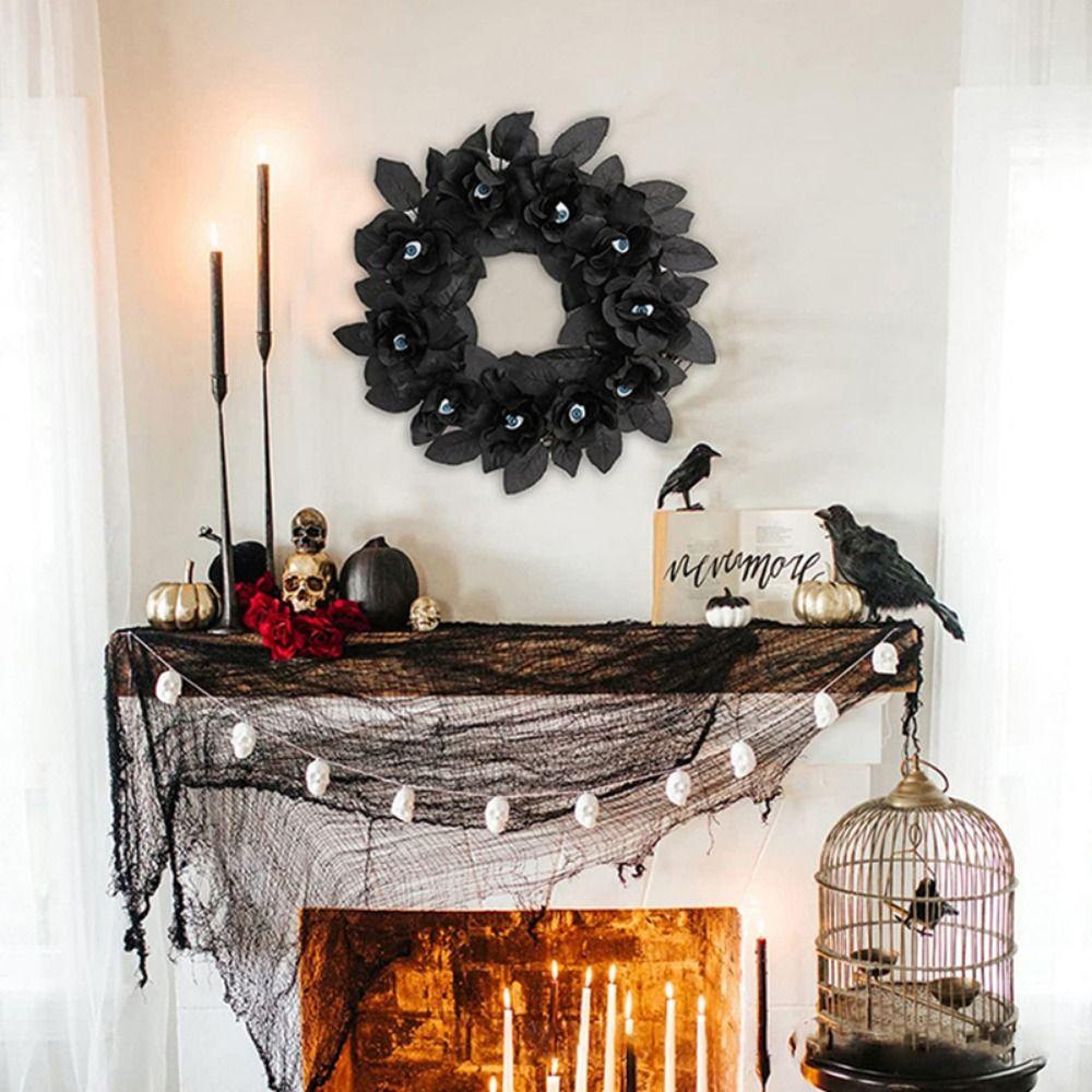 With Eyeball Eyeball Fake Flower Handmade Artificial Black Rose  Cosplay Supplies