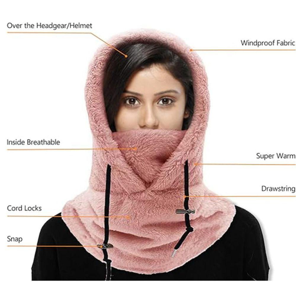 Утолщенная флисовая балаклава с ушками Плюшевая шапка-ушанка Зимняя велосипедная кепка для активного отдыха на природе