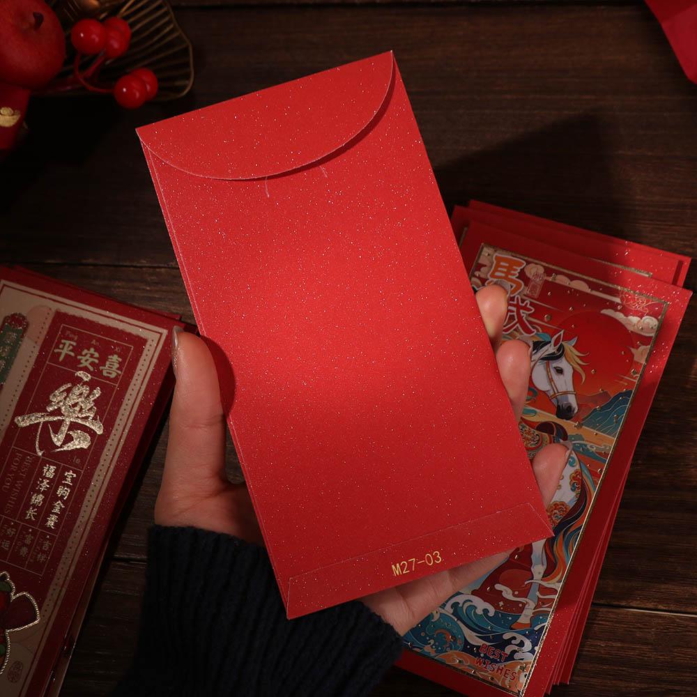 6pcs Traditional New Year Money Envelope Cartoon Horse Year Red Envelope  Chinese New Year