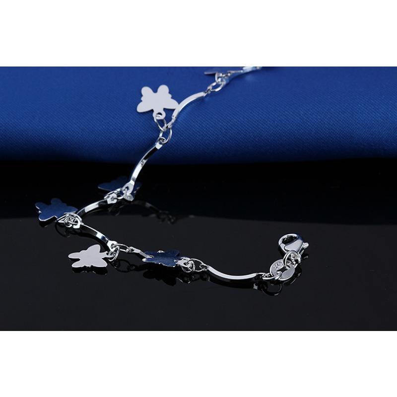 Korean Version Imitation Bracelet Foot Jewelry Women's Fashion Single-layer Butterfly Anklet Gift Jewelry