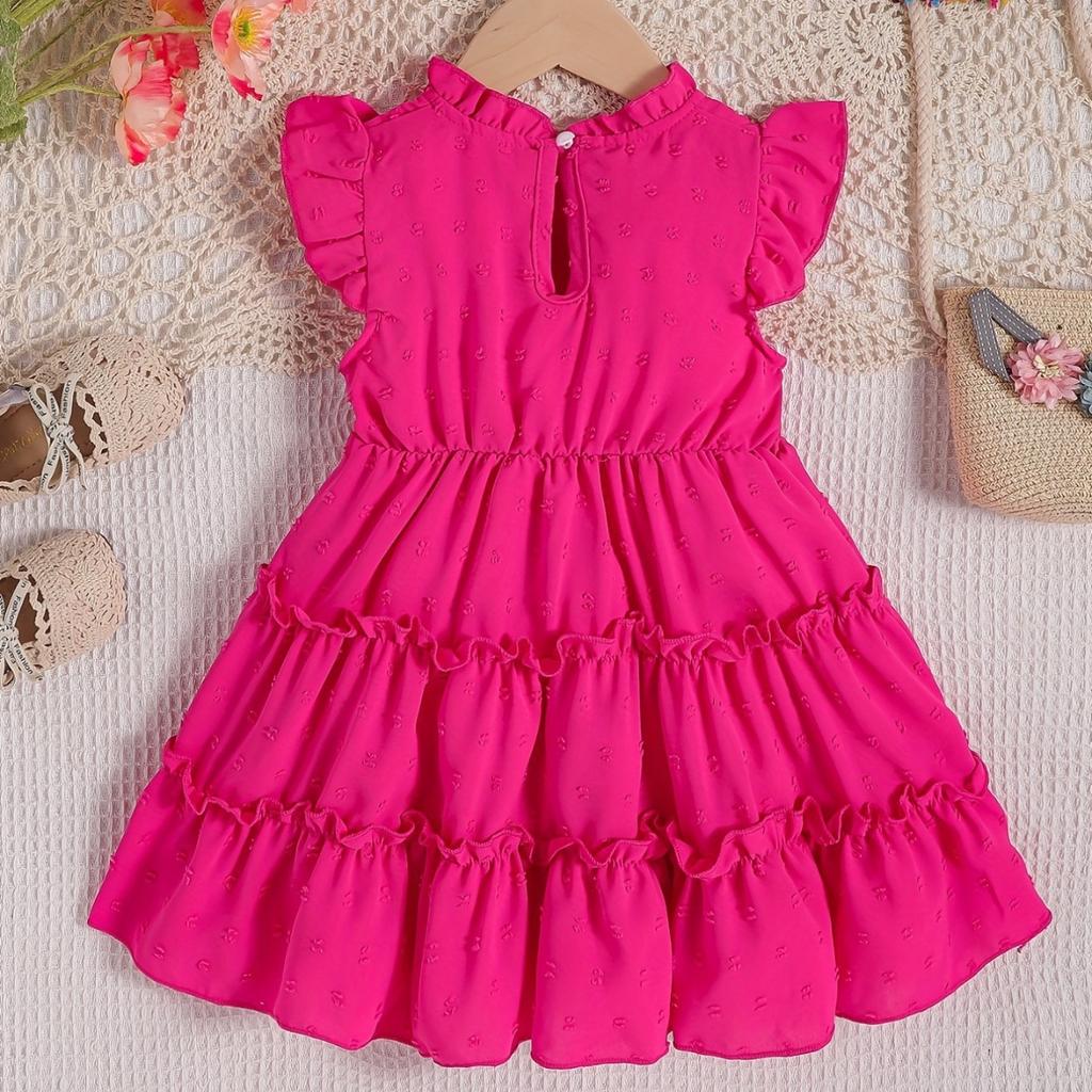 Милое летнее детское платье для девочек, повседневное однотонное платье без рукавов
