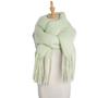 European and American Style Women's Solid Color Shawl Autumn Winter Long Tassel Scarf Thicken Warm Pashmina