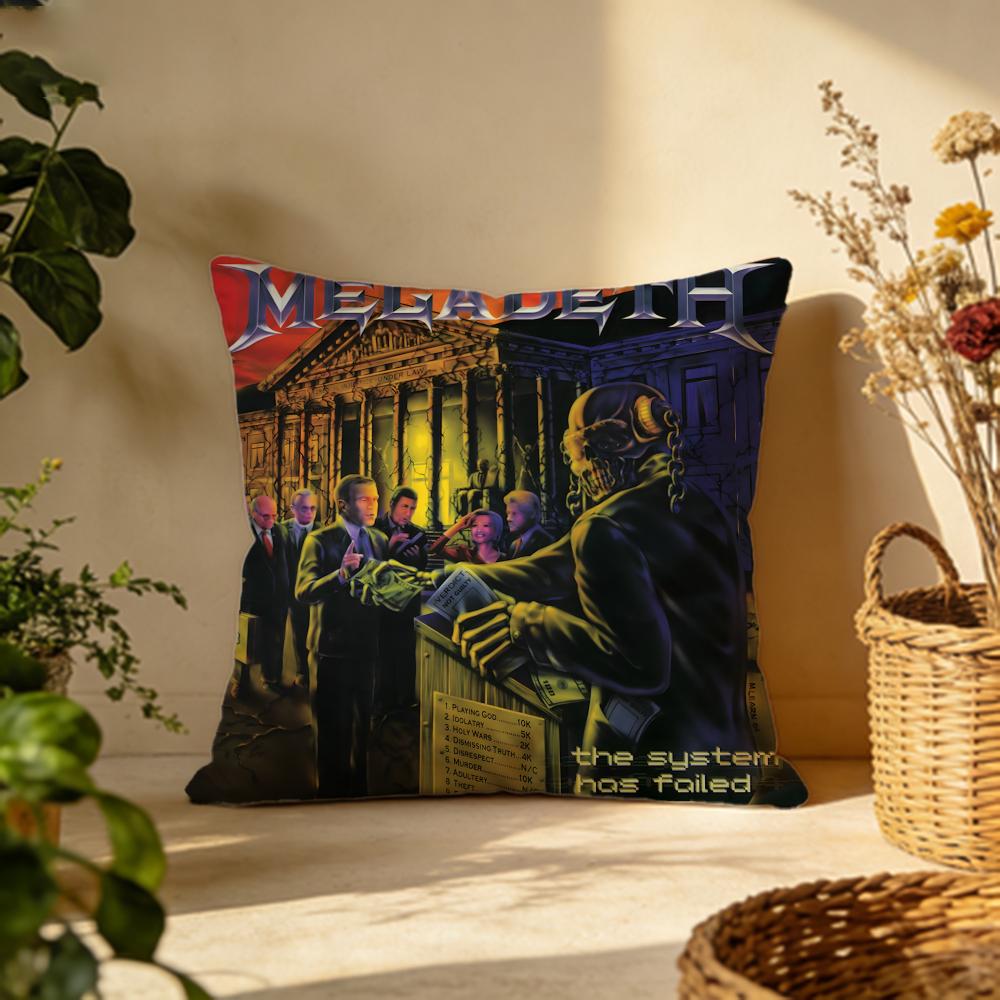 Hot MMegadethses Cushion Cover Versatile DoubleSided Pillow Case Fit for Sofa Bed Car Daily Decor