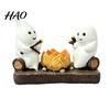 Night Atmosphere Light Base Cute Ghost And Bonfire Figurine, Resin Campfire Ornament for Halloween Tabletop Gift Friends Decor, Cartoon Double Statue