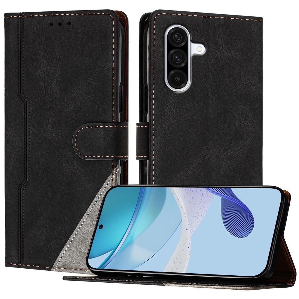 For Samsung Galaxy A36 5G Leather Case Triangle Patchwork Wallet Stand Shockproof Phone Cover