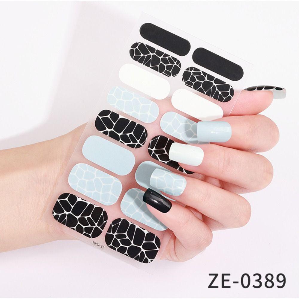 5Sheets Gradient Colors Gel Nail Polish Strips Glittering Gel Full Nail Wraps  DIY NAil Art Making