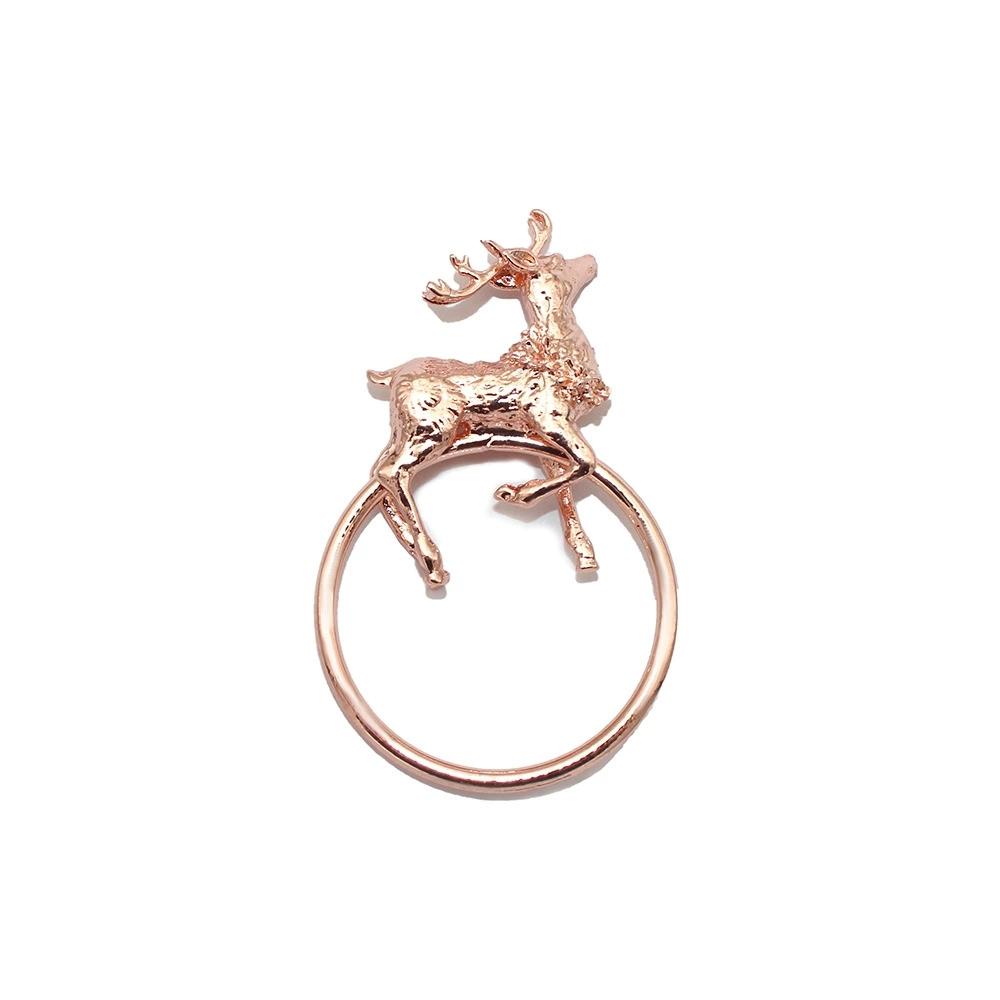 10 шт. Рождественские олени, кольца для салфеток, держатели для салфеток из металла, для рождественского украшения дома, украшения в канун Нового года