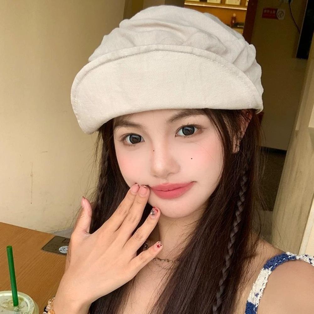 Japanese Newsboy Hats Classic Peaked Caps Ins Linen Berets Spring Summer
