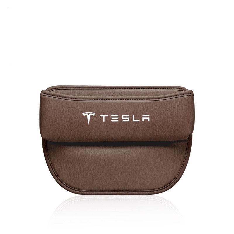 Car Seat Gap Organizer Leather Console Side Pocket Auto Crevice Filler Storage Box for Tesla Model 3 Model S X Y Accessories