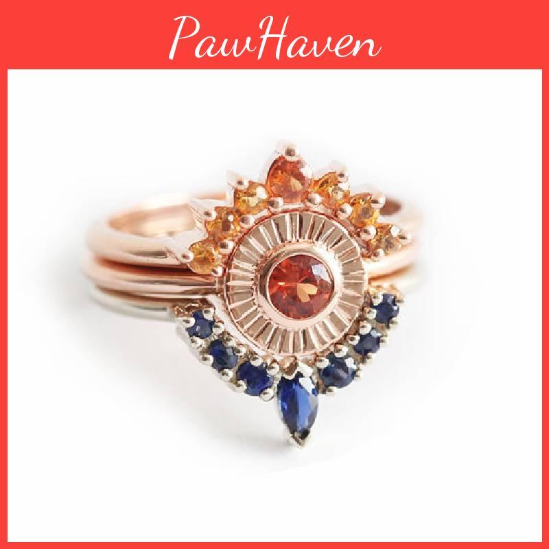 Красивый геометрический свадебный набор из розового золота, идеально подходящий для подарков на помолвку