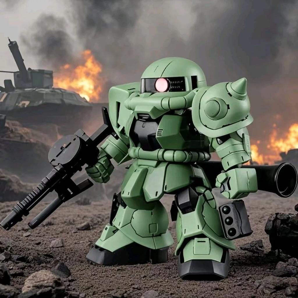 Милая сборная модель Zaku II Серийная версия Q Версия Робот-модель Mobile Suit для возраста 8+ Подарок