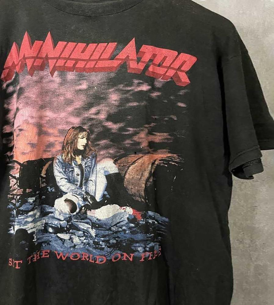Футболка унисекс Annihilator band Set The World On Fire Хлопок Мужская Женская Унисекс Футболка MK108