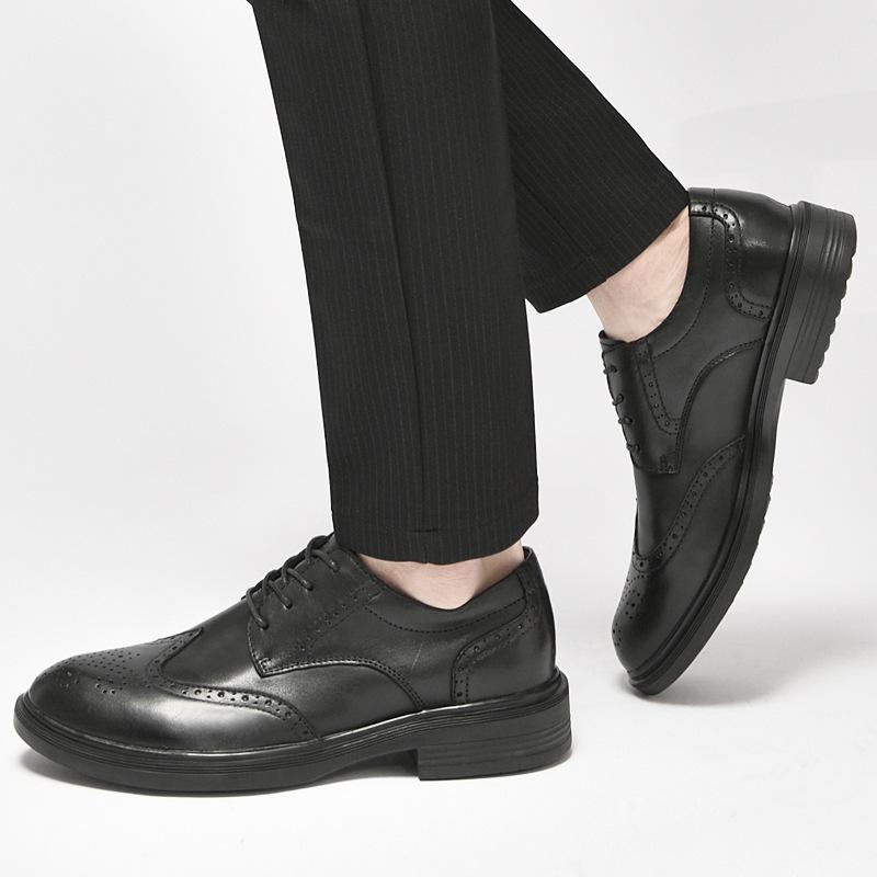 Men's Brock Carved Dress Men's Shoes Business Derby Shoes Leather Versatile Leather Shoes Trendy Shoes