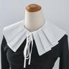Womens Front Ties Shoulder Wraps Shawl White Lapel Blouse Shirt Detachable Collar Half Shirt Small Fake Collar Cape Shawls