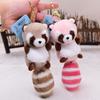 Cartoon Raccoon and Red Panda Plush Keychain - Bag Accessory & Schoolbag Decoration