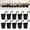Black/white, Hanging, Wrought Iron Flower Pot, Hanging Pot, Detachable, Hanging Bucket, Succulent Green Plant, Balcony Fence Flower Pot
