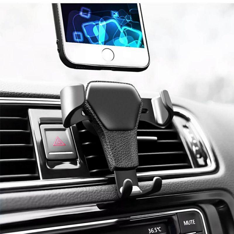 Premium Texture Car Vent Mount Holder with Leather Pattern for Easy Installation and Stability