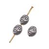 20pcs Sun Oval Small Hole Spacers Beads Beads Antique Silver Color Zinc Alloy 7X6X3mm