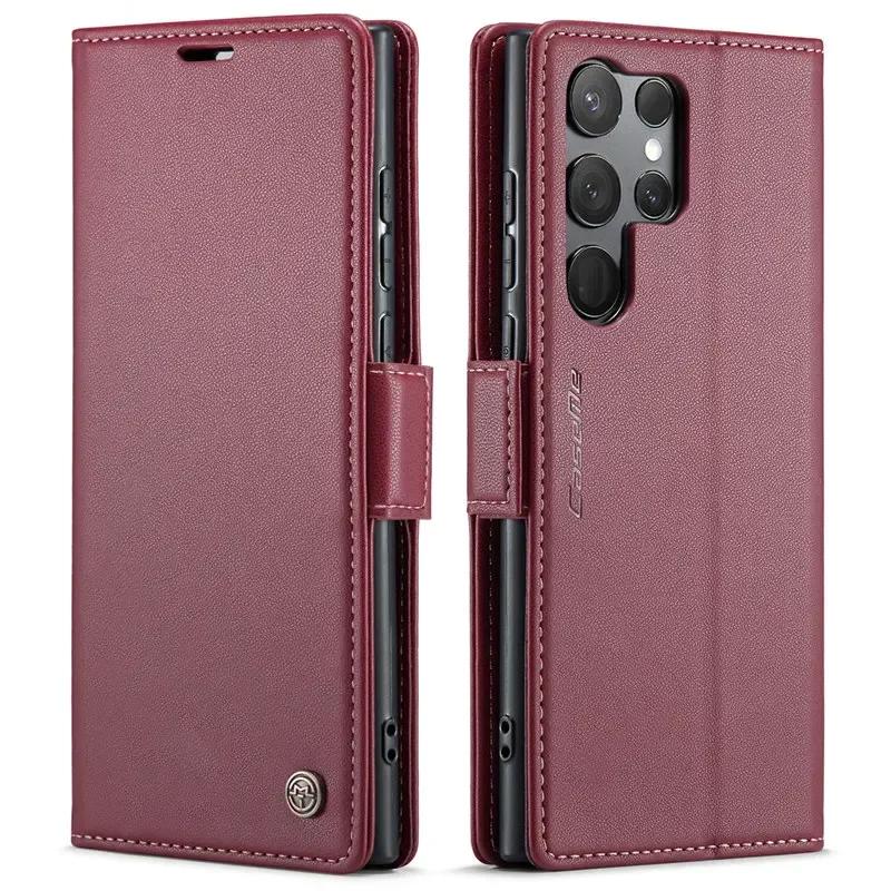 Flip Leather Wallet Phone Case for Samsung Galaxy S25 Ultra S24 FE S23 S22 A16 A26 A36 A15 A35 Card Bag Book Stand Cover Coque