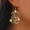 2025 Модные металлические серьги-звезды с цифрами Подарки на новогоднюю праздничную вечеринку