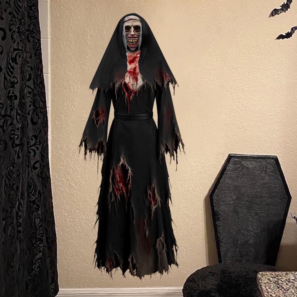 Self Adhesive Zombie Wall Sticker Realistic Ghost Witch Silhouette Sticker  Party