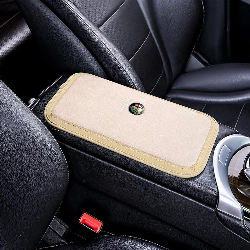 Car Stickers For Alfa Romeo Car Central Armrest Cushion Box Protection Pad Non-slip For Alfa Romeo Giulia Stelvio Giulietta 156