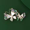 Брошь "Двойной полет бабочки", Высококлассный женственный шарм, Брошь-имитация перламутра, Дизайн "легкая роскошь", Значок для пиджака