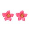 European American Trendy 3D Metal Flower Petal Stud Earrings, Japanese Korean Temperament Women Earrings