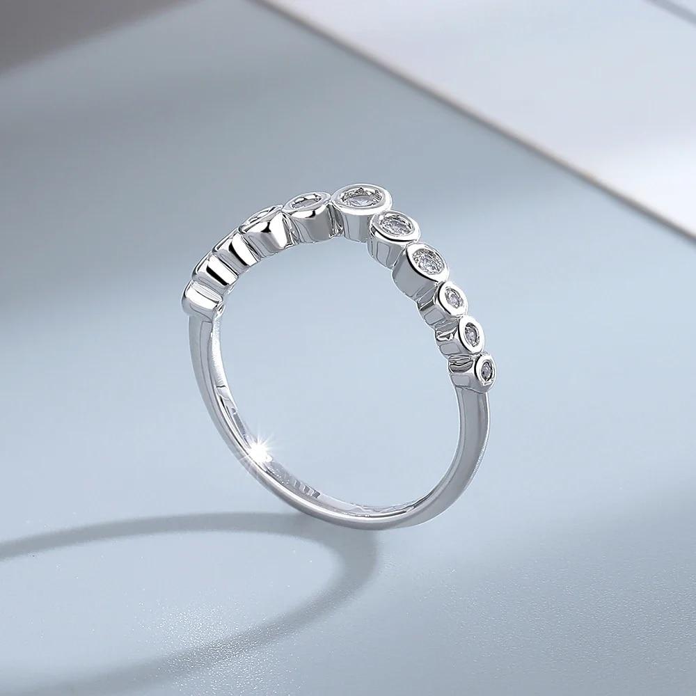 Красочное кольцо с цирконием, серебряные кольца, простой стиль, ювелирные изделия на руку для женщин, кольцо с позолотой 18 карат