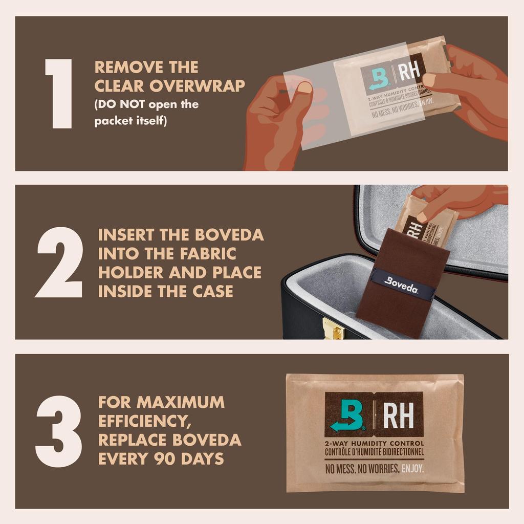 Boveda Music Small Starter Kit Standard Boveda Humidity Control Ideal for Most Climates for and Other Small Wooden Instruments - (1) 49%RH - Two-way -