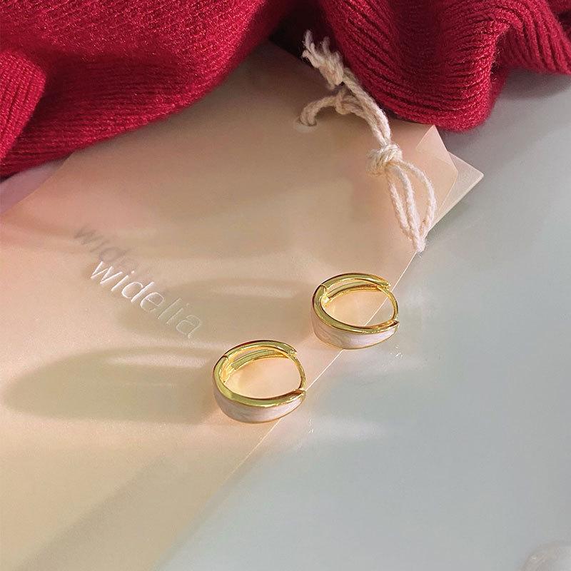 Water Drop-shaped Red and White Glue Ear Buckle New Year Spring and Summer Earrings for Women To Give Their Girlfriends Gifts