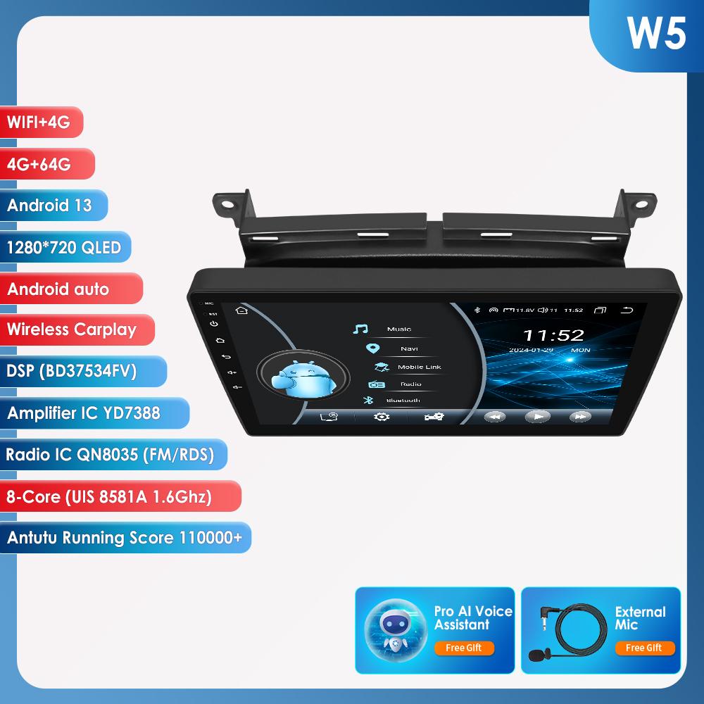 OSSURET Carplay Автомобильные интеллектуальные системы Carplay Android 13 Автомобильное радио для Fiat 500 2016 2017 2018 2019 Мультимедийный видеоплеер WIFI Авторадио Bluetooth