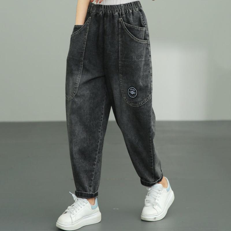 2022 корейские свободные женские шаровары осень-зима повседневные джинсы с высокой талией женские винтажные стильные джинсовые брюки женские