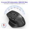 Large Wireless Mouse for Large 4800 DPI 6 Ergonomic Design with Quiet Computer Mouse with for and Windows X-31 Hands, 5-Level Switching, Buttons,