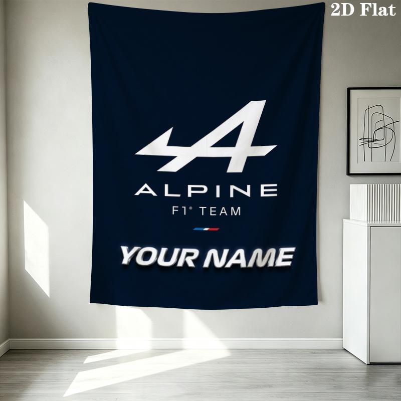 Custom Name Alpine F Pattern Wall Tapestry Aesthetic Wall Hanging Printed Fabric Blanket Decorative Tapestries for Bedroom Living Room Home Decor