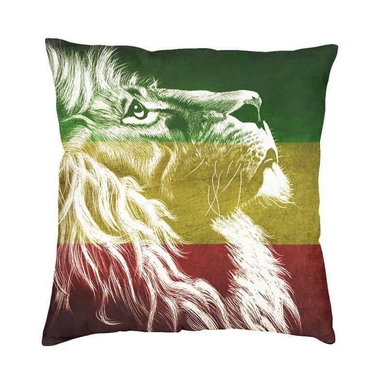 Lion Of Judah Rasta Jamaican Reggae Cushion Cover 45x45cm Home Decor Printing Throw Pillow for Living Room Doublesided